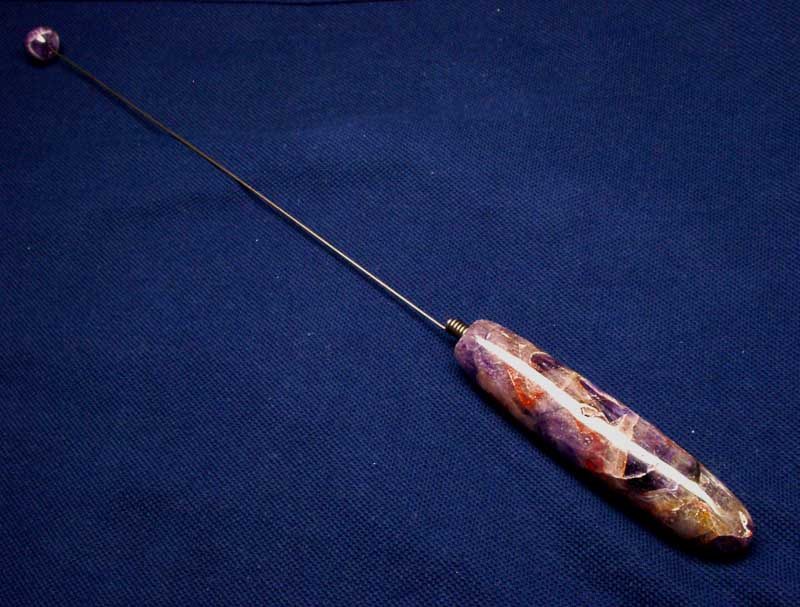 Amethystrute mit Sensorkopf und Griff aus Amethystquarz